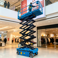 Plateforme élévatrice à ciseaux entièrement électrique de 13,8 m pour usage intérieur et extérieur, avec certification CE ISO, capacité de 450 kg pour travaux en hauteur