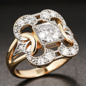 Anello Bicolore Stile Principessa per Donne, Elegante Gioiello da Dito alla Moda - Product Image 2