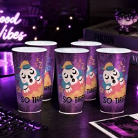 Gobelet Lumineux en Feuille d'Or Prix Usine 15oz 440ml – Gobelets Lumineux Réutilisables à Capteur de Liquide pour Événements Festifs