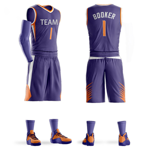 Fournisseur en gros de vêtements de basket-ball personnalisés avec logo, ensemble de maillots de basket-ball pour hommes, tissu 100% polyester # 1 Bookeres # 4 Oladipoes - Product Image 6