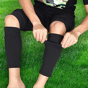 Per bambini giovani adulti calcio parastinchi calze a compressione in <span class=keywords><strong>maglia</strong></span> traspirante supporto gambe tutore maniche al polpaccio per calcio parastinchi da calcio - Product Image 2