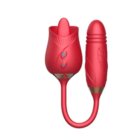 Vibrateur double tête pour stimulation vaginale et anale, Dildo Rose, Jouet sexuel Rose pour le point G, Vibrateur clitoridien à léchage de langue avec œuf vibrant