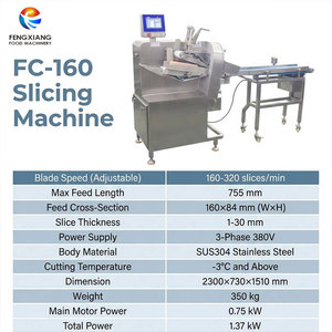 เครื่องหั่นเนื้อปรุงสุกต่อเนื่อง FENGXIANG ปรับความหนาได้ 1-30 มม. สำหรับเบคอน แฮม เป็ดรมควัน กึ่งอัตโนมัติ ทำจากสแตนเลส - Product Image 5