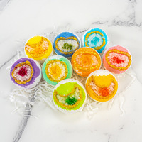 Grandes bombes de bain turquoise géode en cristal faites à la main pour femmes huiles essentielles relaxantes pour hydrater les peaux sèches-coffret cadeau