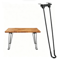 Pieds de table pliants en métal noir pour meubles de maison DIY, pieds en fer robustes pour table basse, bureau d'ordinateur portable ou mini-ordinateur