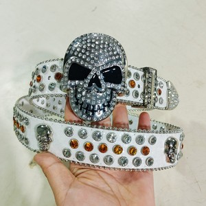 Boucle de ceinture large en alliage style punk rock avec strass brillants et motif tête de mort BB <span class=keywords><strong>Simon</strong></span> – Vente en gros - Product Image 5