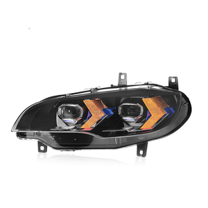 Conjunto de Faros Delanteros para Modelos <span class=keywords><strong>BMW</strong></span> <span class=keywords><strong>X6</strong></span>-E71 2008-2014, Actualización con Luces LED de Circulación Diurna y Señal de Giro Dinámica - Product Image 1