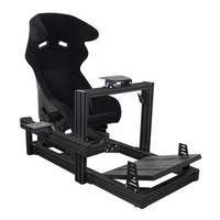 Cockpit de simulateur de course en profilés aluminium 4080, version basique personnalisée, avec bases pour pédales, levier de vitesses, frein et volant