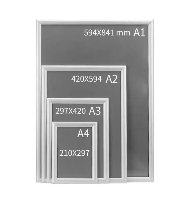Snap Clips Frame A1 A2 A3 A4 Silver Aluminum Poster Frame Display Frame