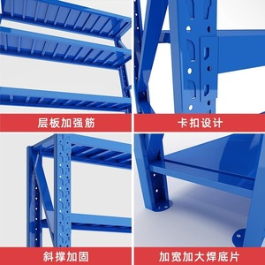 Estantería de Almacenamiento Multicapa de Alta Resistencia, 5 Niveles, Acero Laminado en Frío, Negra, para Almacén - Product Image 4