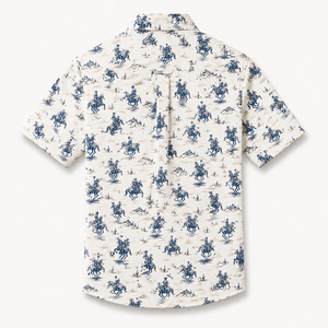 Chemise de cowboy à manches courtes pour homme, style western, avec imprimé cheval, décontractée, été, coton popeline respirant, col rabattu - Product Image 4
