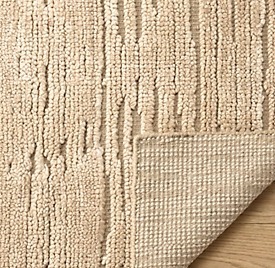 Tappeto in Lana Contemporaneo Color Grano con Design Inciso, Pelo Alto e Basso, Variazione <span class=keywords><strong>Tonale</strong></span>, Tappeto di Lusso per Soggiorno - Product Image 3