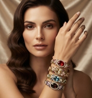 Bracelet jonc vintage électroplaqué doré avec fleur en émail et filigrane, bijou de fête pour femme, cadeau