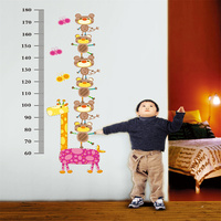 Décoration murale d'intérieur personnalisée pour enfant, mesure de la taille, impression numérique, autocollant mural de dessin animé