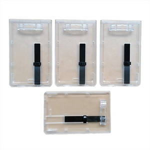 <span class=keywords><strong>Porte</strong></span>-cartes d'identité en <span class=keywords><strong>plastique</strong></span> transparent, Vertical, sur mesure, <span class=keywords><strong>pochette</strong></span> pour <span class=keywords><strong>badge</strong></span> avec bouton poussoir et coulissant - Product Image 1