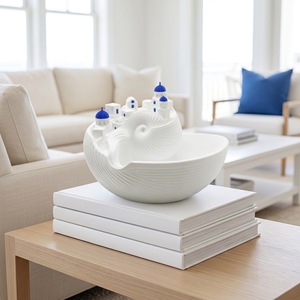 Cuenco Santorini para Objetos Diversos - Bandeja de Almacenamiento y Porta Llaves con Forma de Concha de Plástico, Estilo Islas Griegas - Product Image 6