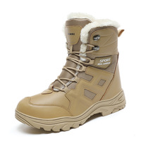 Bottes de neige pour hommes grandes tailles (EU 40-47) Imperméables Bottes tactiques d'hiver pour l'extérieur Doublées de polaire Antidérapantes Bottes de randonnée Polyuréthane
