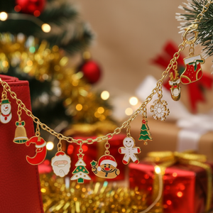 Breloques de bijoux DIY, chaîne, pendentif cloche de Noël Père Noël en acier inoxydable pour bracelet, collier, sac, accessoires de mode pour filles, bijoux - Product Image 3