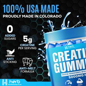 OEM/ODM Private Label creatina Gummies integratore per la forza, la resistenza e il recupero muscolare per adulti - Product Image 3