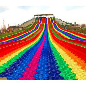 Arco Iris plástico comercial al aire libre niños y adultos certificado CE 1 Juego Tobogan plástico niños tobogán de plástico tamaño personalizado - Product Image 3