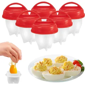 Lot de 6 Cuves de Cuisson Antiadhésives en Silicone Sans BPA pour Œufs, Cuiseur Vapeur Rapide, Outil de Cuisine pour Lait et Boissons, Idéal pour le Petit-Déjeuner - Product Image 1