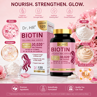 Capsules de biotine pour la santé des cheveux, de la peau et des ongles, favorisant une croissance capillaire plus forte, des ongles plus épais et une peau éclatante, complément alimentaire pour femmes