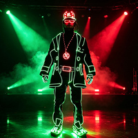 Tenue lumineuse LED à fibres optiques Cyber Hip Hop pour spectacle sur scène, soirée en boîte de nuit, performance de danse, événement, cosplay
