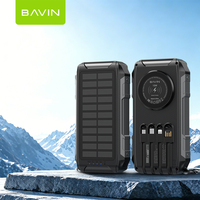 BAVIN Outdoor Camping Travel Solaire PC1251 30000mah Powerbank à charge sans fil avec panneau solaire