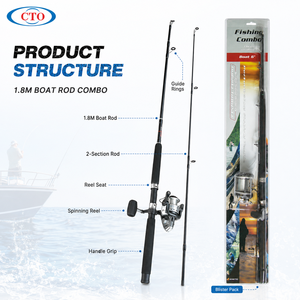 CTO Affidabile Set Canna da Pesca 1.8M 2Sec 6000 Reel per Barca e <span class=keywords><strong>Mare</strong></span>, Combo Canna e Mulinello per Famiglia - Product Image 2