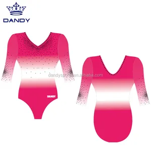 High quality custom fancy ombre spandex girls competition leotards