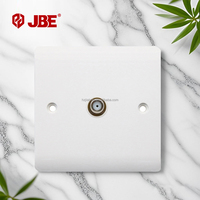 Enchufe Satélite Retro Estándar Británico de 10A con 1 Tomacorriente para TV, Interruptor de Baquelita Blanco para Hogar y Oficina