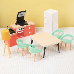 40 parça Dollhouse mobilya seti kızlar için gerçekçi ev simülasyon dekor ile minyatür prenses ev oyuncak oyna Pretend - Product Image 6