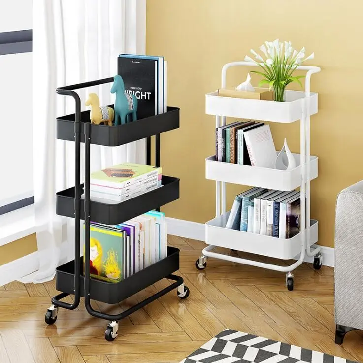 3-tier multi-funzionale sottile di stoccaggio carrello stretto spazio di archiviazione scaffale organizzatore di plastica organizzatore cucina rack con ruote