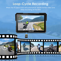 Carpuride W702Plus Universal para Moto, Carplay Inalámbrico, Android Auto, GPS, Pantalla de 7 Pulgadas, Impermeable, DVR, Dashcam, Cámaras Delanteras y Traseras