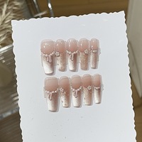 Ongles portables de vente chaude transfrontaliers purement faits à la main, détachables, nail art européen, américain, japonais et coréen haut de gamme