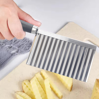 Acier inoxydable Crinkle frites frites Cutter Couteau Vague Trancheuse Outil De Coupe pour Pomme De Terre Carotte Chip Légumes