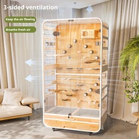 Cage à oiseaux extra-large mobile en bois massif et en fer, luxueuse, moderne, simple, durable, avec fermeture à bouton-pression pour perroquets