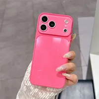 Coque en verre trempé brillant pour iPhone 17 16 15 14 Pro Max avec protection de l'objectif scintillante et antichoc