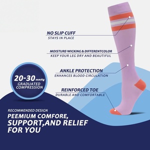 <b>Knee</b> <b>High</b> Compression Socks Women Full Nylon Flight Socks for Nurses Nurse Socks <b>High</b> Quality Wholesale - Product Image 3
