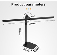 Lampe de bureau à pince réglable pour ordinateur portable avec support pour réunions Zoom et vidéoconférences