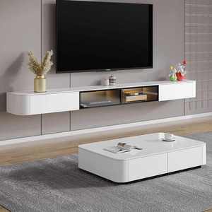 Mueble de <span class=keywords><strong>TV</strong></span> suspendido con losa de roca, sencilla y moderna sala de estar, mueble de <span class=keywords><strong>TV</strong></span> con puerta de cristal suspendido de tamaño pequeño - Product Image 4
