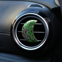 Bijou en Cristal Pierre de Lune Pince de Décoration pour Grille d'Aération de Voiture Gemme Épidote Obsidienne Cristal Porte-Bonheur Décorations d'Intérieur de Voiture