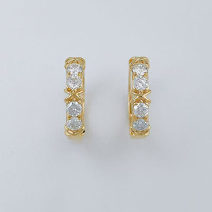 <span class=keywords><strong>Pendientes</strong></span> de Oro Amarillo de 18K con Diamantes Cultivados en Laboratorio, Diseño Geométrico Entrecruzado, con Certificación IGI, Piedras Laterales de 0.816ct - Product Image 5
