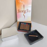 Bâtonnets d'encens portables de voyage, saveurs variées (Pêche, Café, Oud, Bois de Santal), coffret cadeau, vente en gros, personnalisable