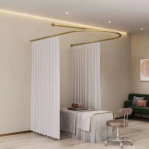 Cortina de Separación para Salón de Belleza, Cortina de Soporte Largo en Forma de U, Cortina Opaca para Camilla de Belleza - Product Image 1