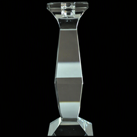 Vente de candélabres en cristal K9 BS-CH1006 pour Noël et les mariages, porte-bougie chauffe-plat élégant, écologique, fait à la main, base argentée