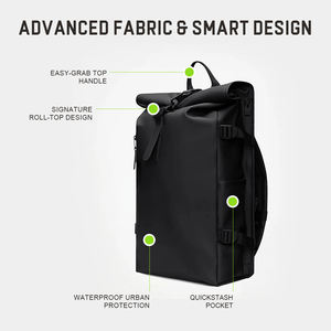 Sac à dos imperméable de grande capacité pour ordinateur portable avec fermeture éclair, idéal pour les trajets quotidiens et les voyages par <span class=keywords><strong>temps</strong></span> pluvieux - Product Image 4