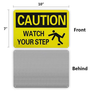 Juego de Señales de Advertencia de Cuidado para el Piso, Placas de Aluminio Bilingües en Inglés y Español para Seguridad Antideslizante - Product Image 2