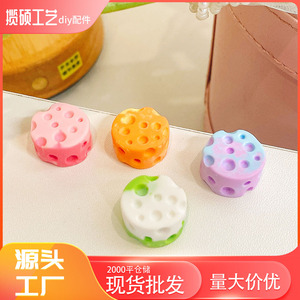 Cute Mini 3D Cheese Resin Charms For DIY Jewelry Phone Case Hair <b>Clip</b> Accessories Round Food Shape Plastic Resin Pendants - Product Image 2