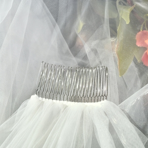 Voile de <span class=keywords><strong>mariée</strong></span> YouLaPan en tulle à bordure perlée de cristaux doux, une couche, pour femme, pour fête, 100 cm, longueur courte, V132 - Product Image 6